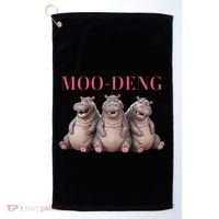 Moo Deng Funny Hippo Pygmy Hippopotamu Golf Towel thumb 0