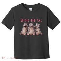 Moo Deng Funny Hippo Pygmy Hippopotamu Toddler T-Shirt thumb 0