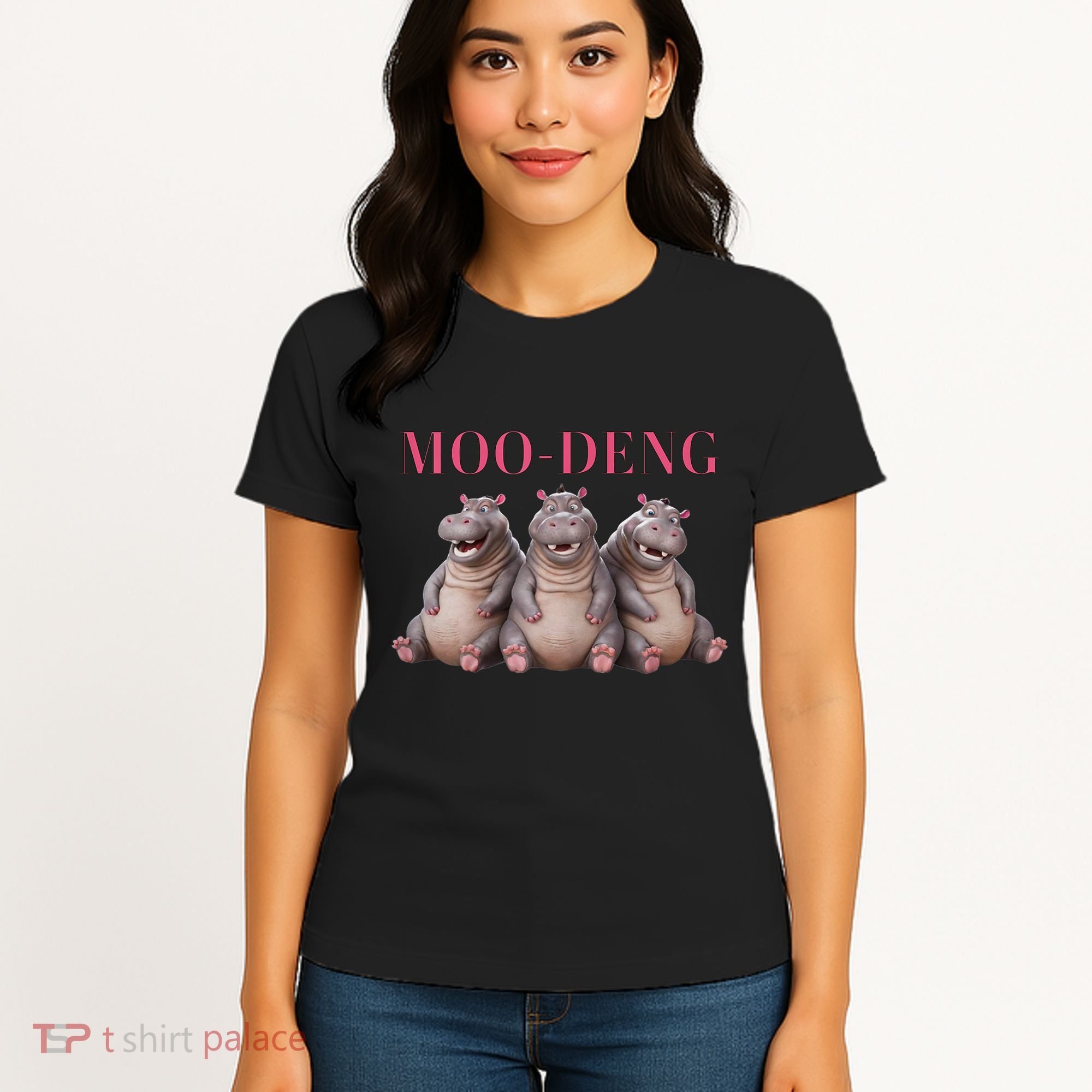 Moo Deng Funny Hippo Pygmy Hippopotamu Women's T-Shirt