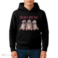Moo Deng Funny Hippo Pygmy Hippopotamu Kids Hoodie thumb 4