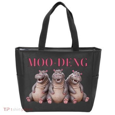 Moo Deng Funny Hippo Pygmy Hippopotamu Tote Bag
