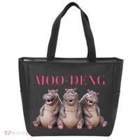 Moo Deng Funny Hippo Pygmy Hippopotamu Tote Bag thumb 0