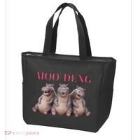 Moo Deng Funny Hippo Pygmy Hippopotamu Tote Bag thumb 3
