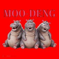 Moo Deng Funny Hippo Pygmy Hippopotamu Santa Hat thumb 1