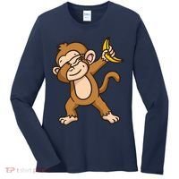 Monkey Dabbing Funny Women's Long Sleeve Shirt thumb 0