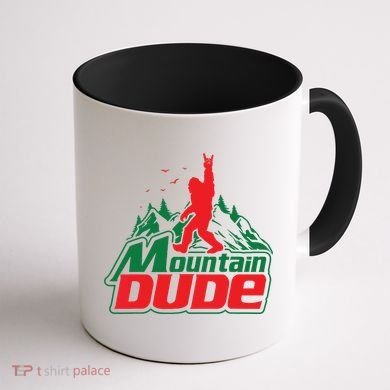 Mountain Dude Funny Bigfoot Sasquatch Hiking Coffee Mug back