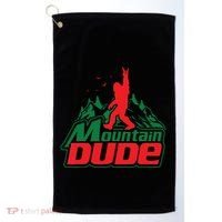 Mountain Dude Funny Bigfoot Sasquatch Hiking Golf Towel thumb 0