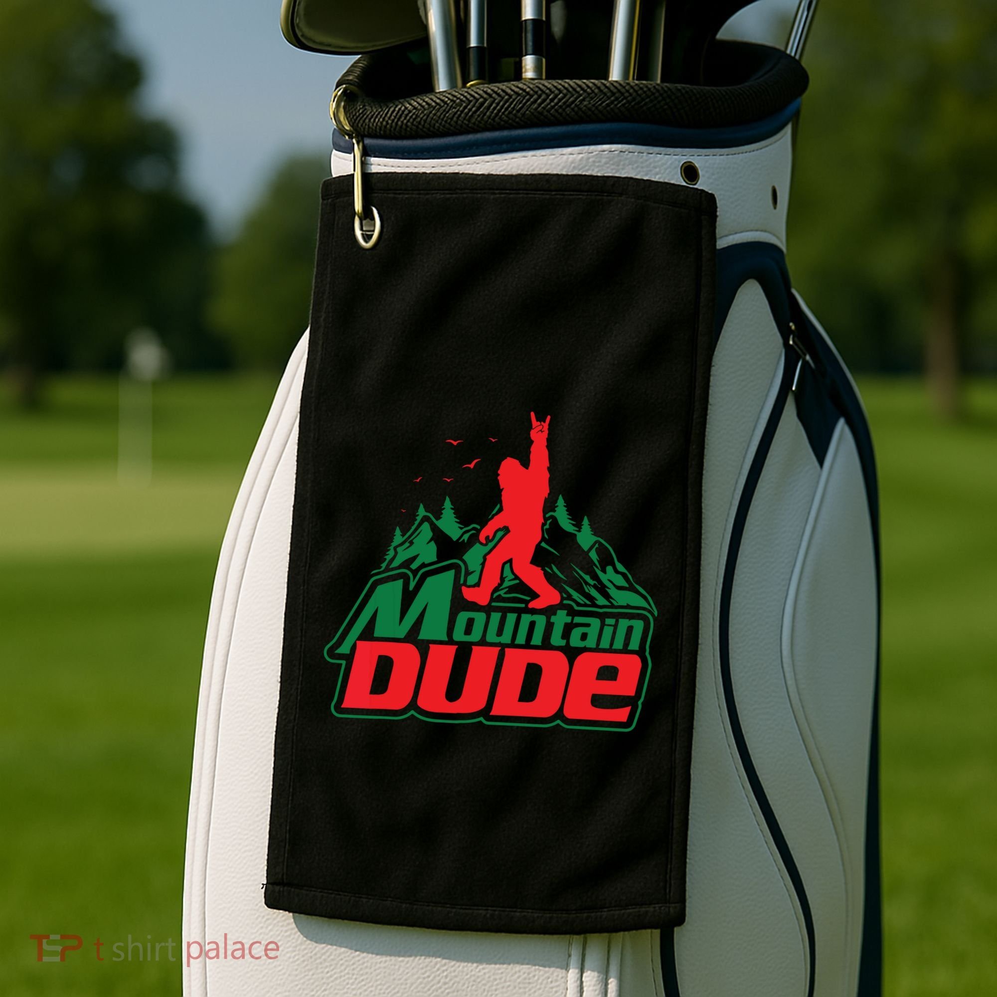 Mountain Dude Funny Bigfoot Sasquatch Hiking Golf Towel