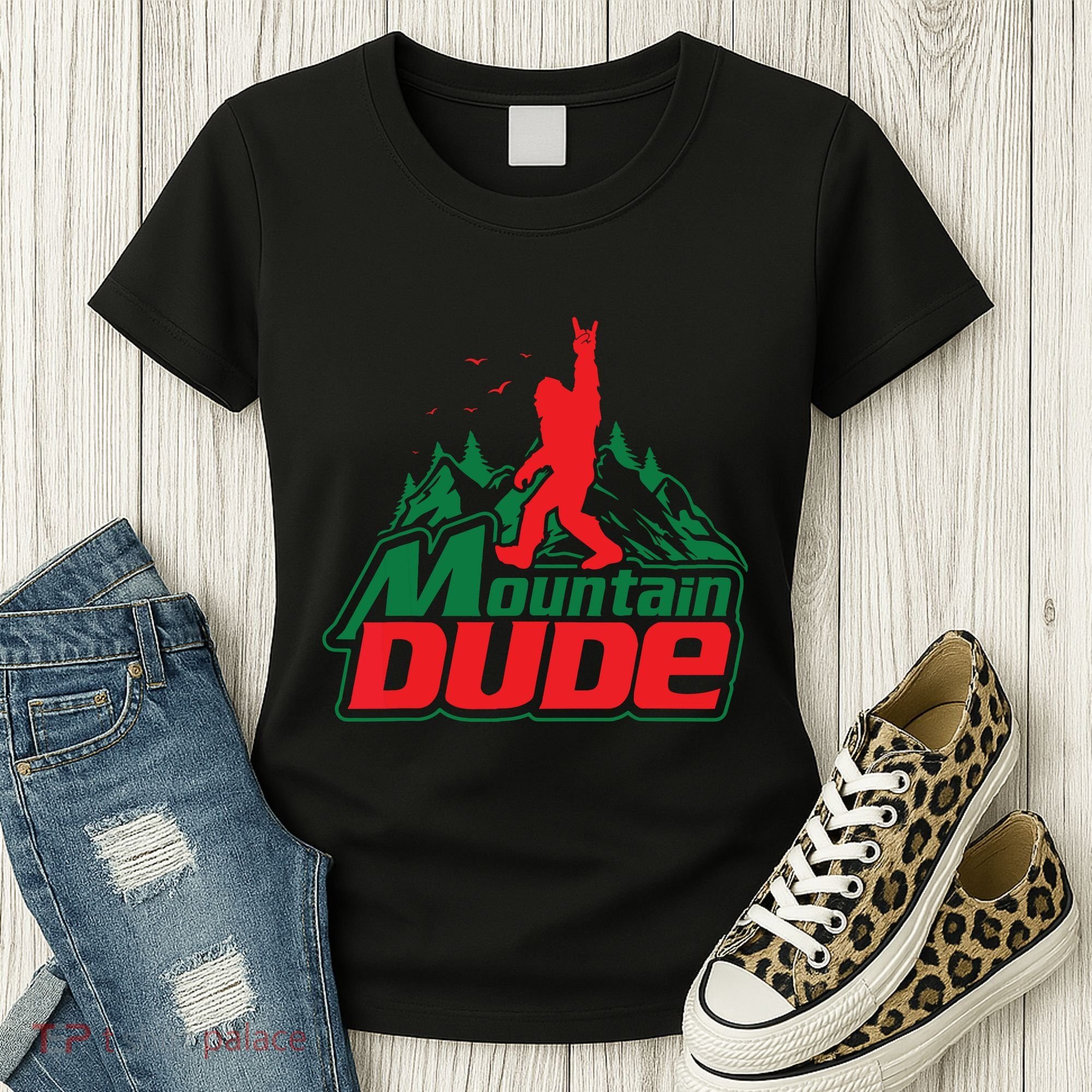 Mountain Dude Funny Bigfoot Sasquatch Hiking Women's T-Shirt
