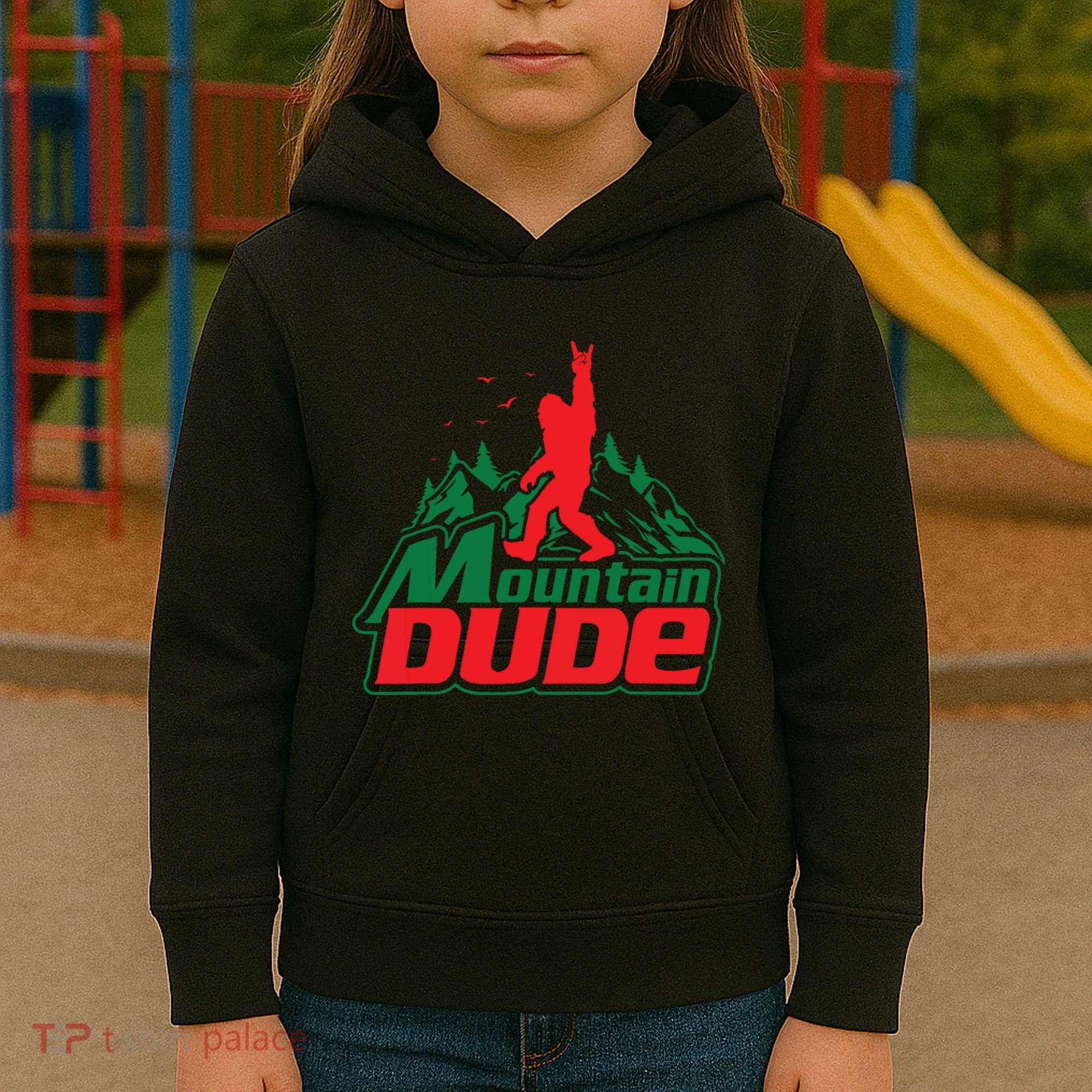 Mountain Dude Funny Bigfoot Sasquatch Hiking Kids Hoodie