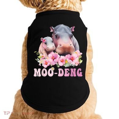 Moo Deng Floral Flower Pygmy Hippopotamus Doggie Tank