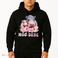 Moo Deng Floral Flower Pygmy Hippopotamus Hoodie thumb 2