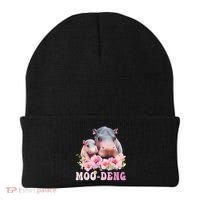 Moo Deng Floral Flower Pygmy Hippopotamus Beanie thumb 0