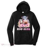 Moo Deng Floral Flower Pygmy Hippopotamus Women's Hoodie thumb 0