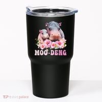 Moo Deng Floral Flower Pygmy Hippopotamus Tumbler thumb 0
