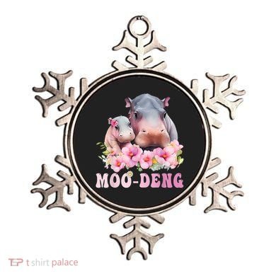 Moo Deng Floral Flower Pygmy Hippopotamus Ornament