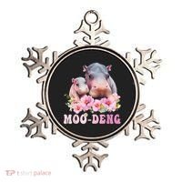 Moo Deng Floral Flower Pygmy Hippopotamus Ornament thumb 0