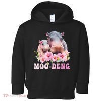 Moo Deng Floral Flower Pygmy Hippopotamus Toddler Hoodie thumb 0