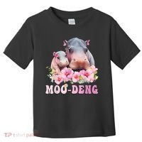 Moo Deng Floral Flower Pygmy Hippopotamus Toddler T-Shirt thumb 0