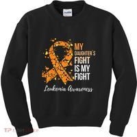 My Daughter’s Fight Is My Fight Leukemia Awareness Kids Sweatshirt thumb 0