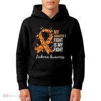 My Daughter’s Fight Is My Fight Leukemia Awareness Kids Hoodie thumb 4