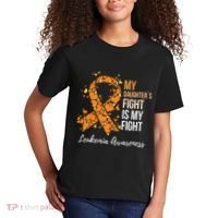 My Daughter’s Fight Is My Fight Leukemia Awareness Kids T-Shirt thumb 2
