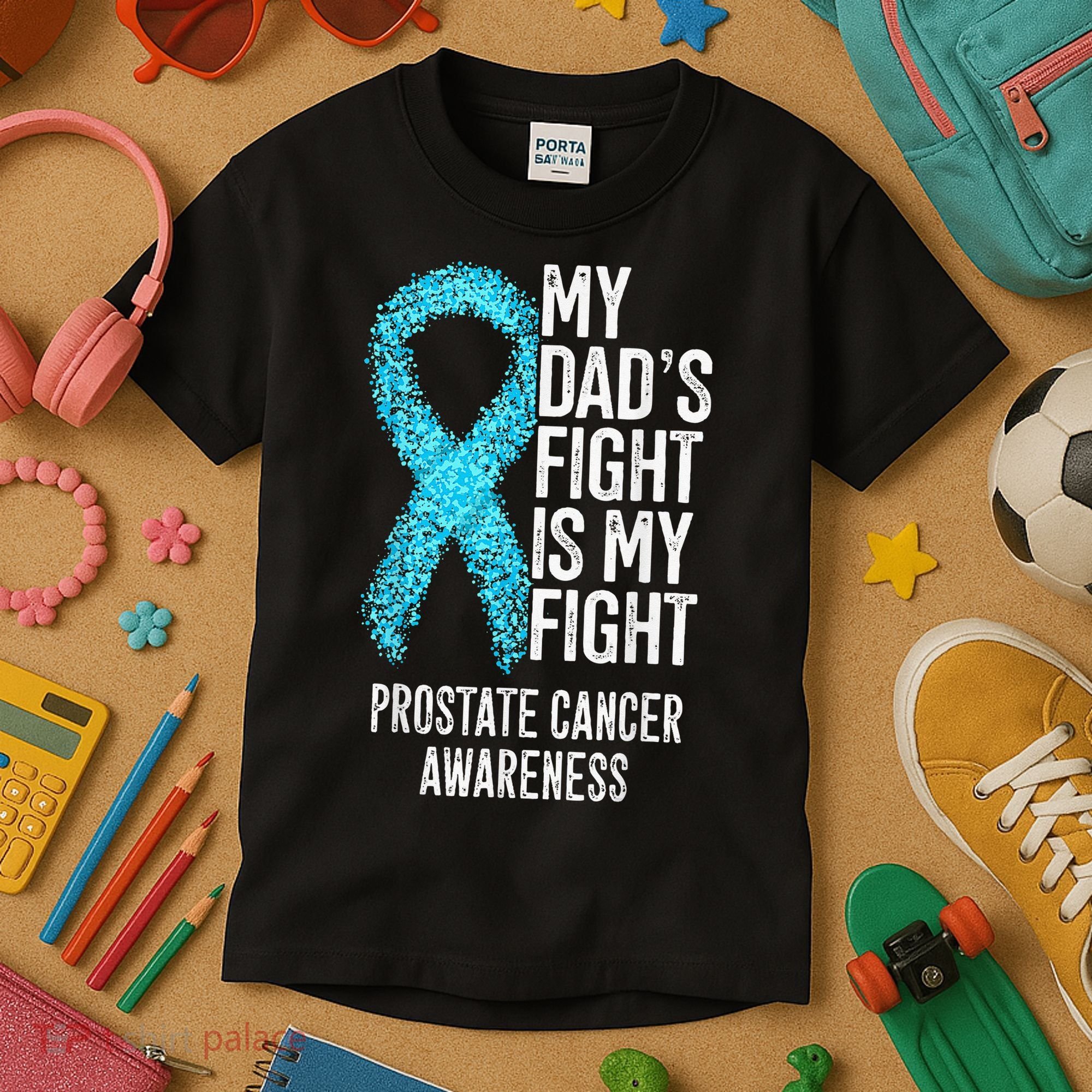 My Dads Fight Is My Fight Prostate Cancer Awareness Kids T-Shirt
