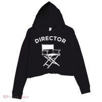 Movie Director  Filmmaker Director Chair Crop Fleece Hoodie thumb 0