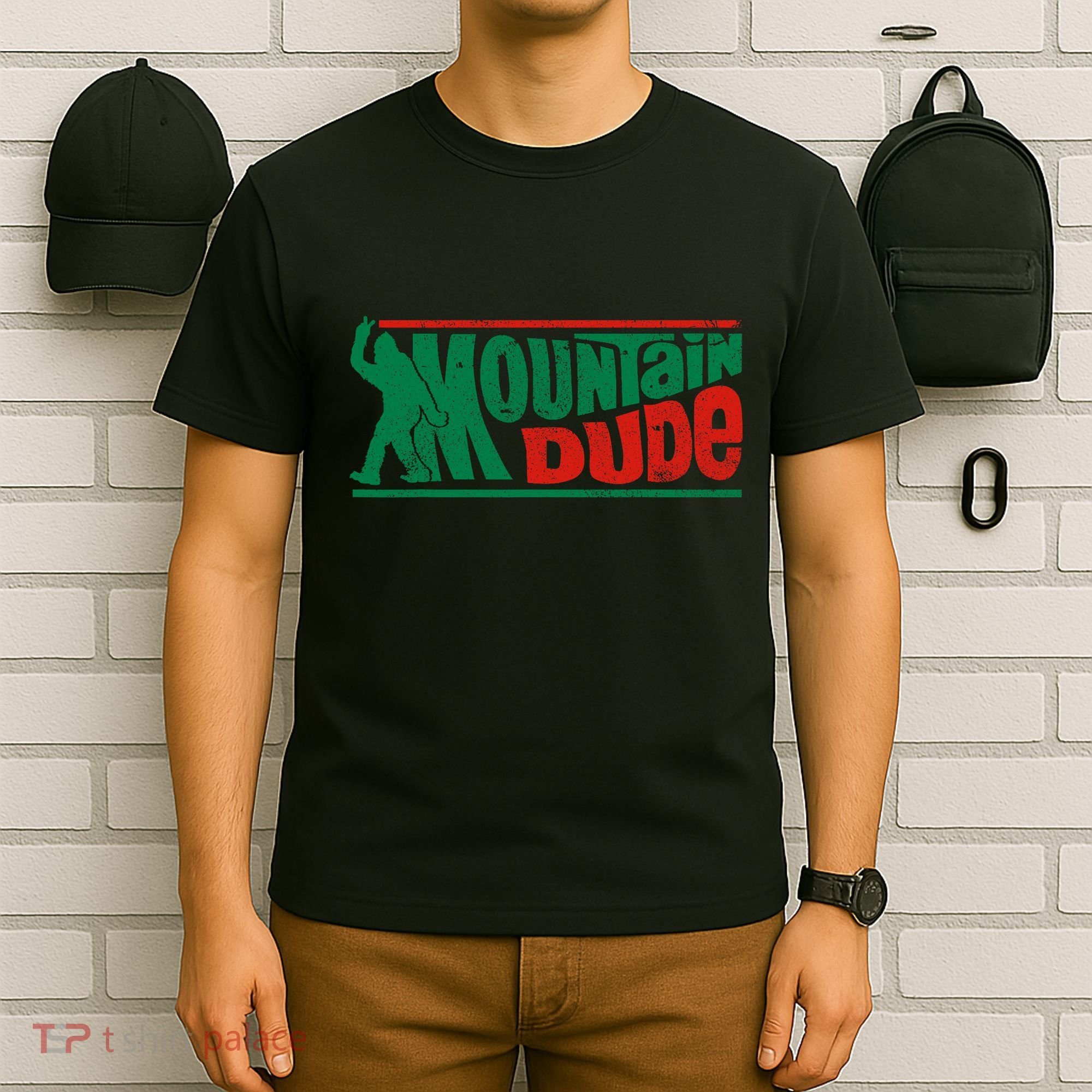 Mountain Dude Funny Bigfoot Sasquatch Rock On Hiking Vintage T-Shirt