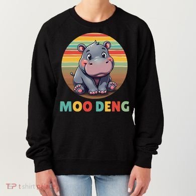 Moo Deng Funny Hippopotamus Apparel Baby Hippo Meme Women's Sweatshirt