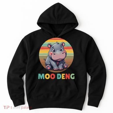 Moo Deng Funny Hippopotamus Apparel Baby Hippo Meme Hoodie