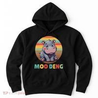 Moo Deng Funny Hippopotamus Apparel Baby Hippo Meme Hoodie thumb 0