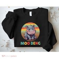 Moo Deng Funny Hippopotamus Apparel Baby Hippo Meme Sweatshirt thumb 2