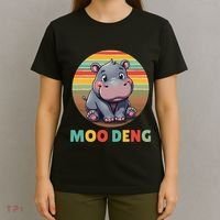 Moo Deng Funny Hippopotamus Apparel Baby Hippo Meme T-Shirt thumb 4