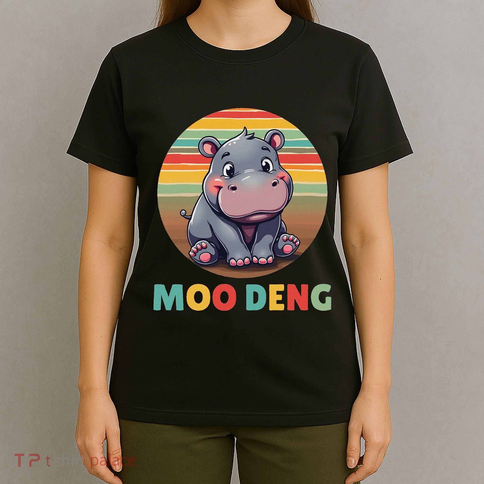 Moo Deng Funny Hippopotamus Apparel Baby Hippo Meme T-Shirt