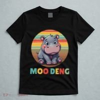 Moo Deng Funny Hippopotamus Apparel Baby Hippo Meme T-Shirt thumb 5