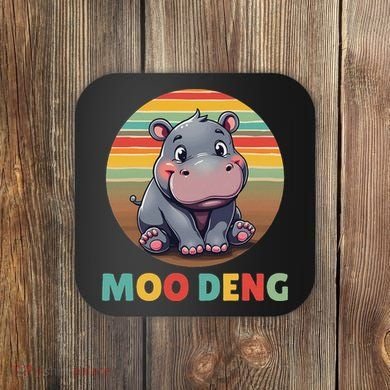 Moo Deng Funny Hippopotamus Apparel Baby Hippo Meme Coaster