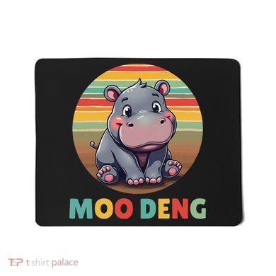 Moo Deng Funny Hippopotamus Apparel Baby Hippo Meme Mousepad