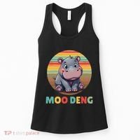 Moo Deng Funny Hippopotamus Apparel Baby Hippo Meme Women's Tank Top thumb 0