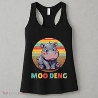 Moo Deng Funny Hippopotamus Apparel Baby Hippo Meme Women's Tank Top thumb 3
