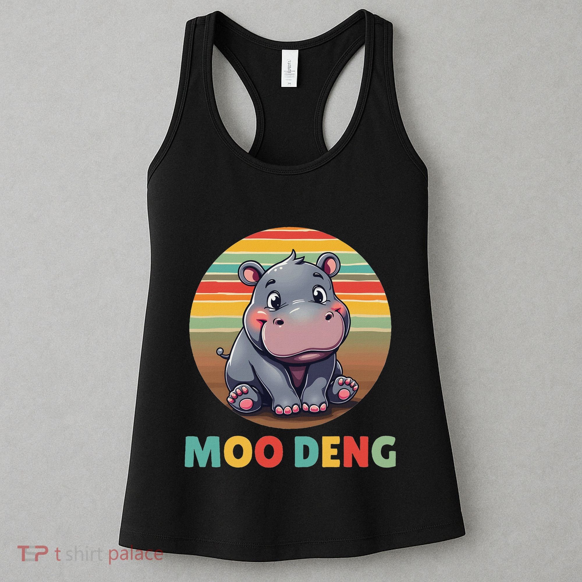 Moo Deng Funny Hippopotamus Apparel Baby Hippo Meme Women's Tank Top
