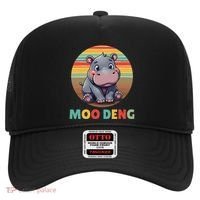 Moo Deng Funny Hippopotamus Apparel Baby Hippo Meme Hat thumb 0