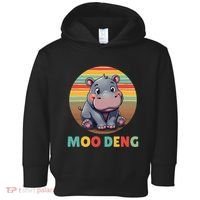 Moo Deng Funny Hippopotamus Apparel Baby Hippo Meme Toddler Hoodie thumb 0