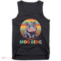 Moo Deng Funny Hippopotamus Apparel Baby Hippo Meme Tank Top thumb 0