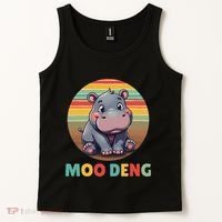 Moo Deng Funny Hippopotamus Apparel Baby Hippo Meme Tank Top thumb 2