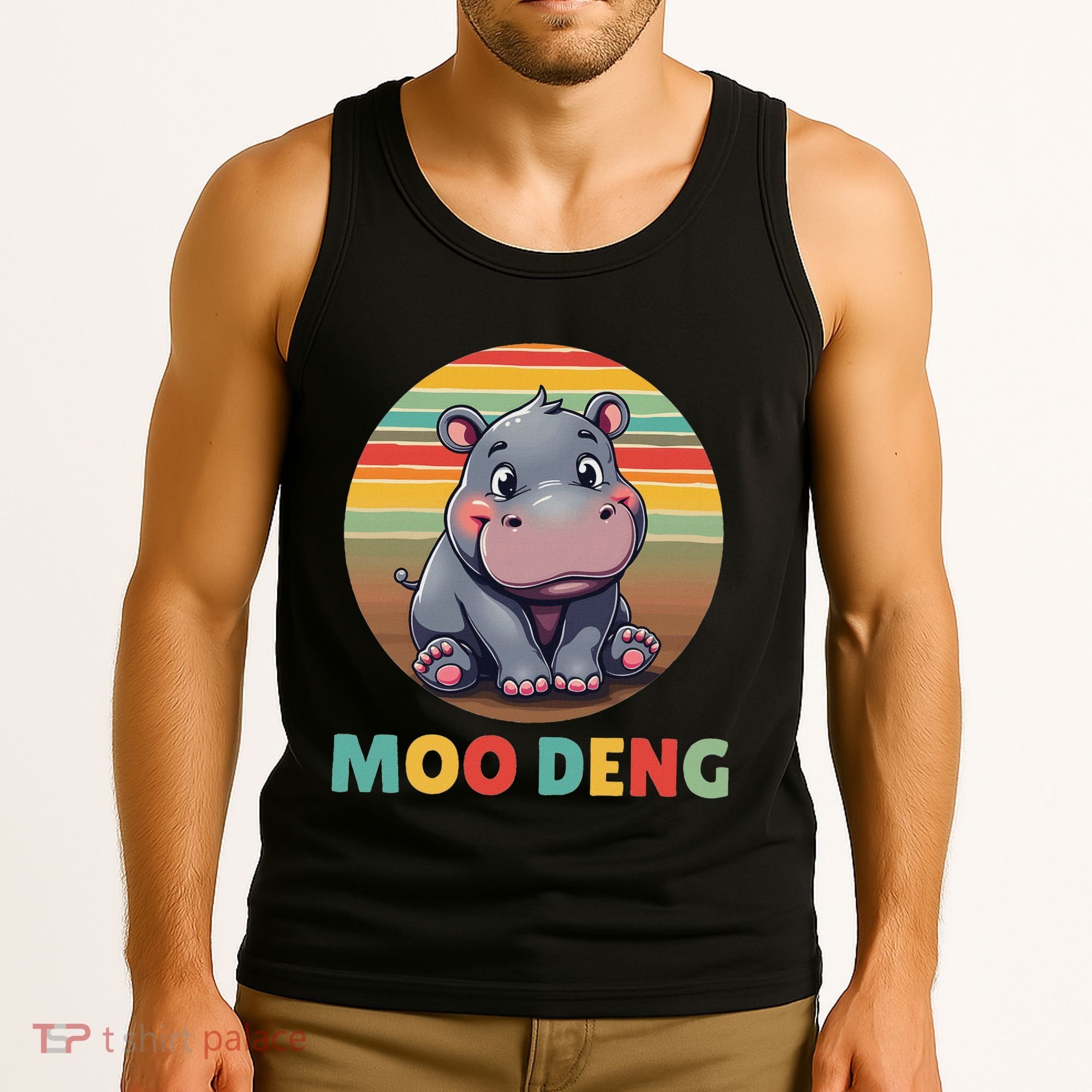 Moo Deng Funny Hippopotamus Apparel Baby Hippo Meme Tank Top
