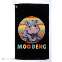 Moo Deng Funny Hippopotamus Apparel Baby Hippo Meme Golf Towel thumb 0