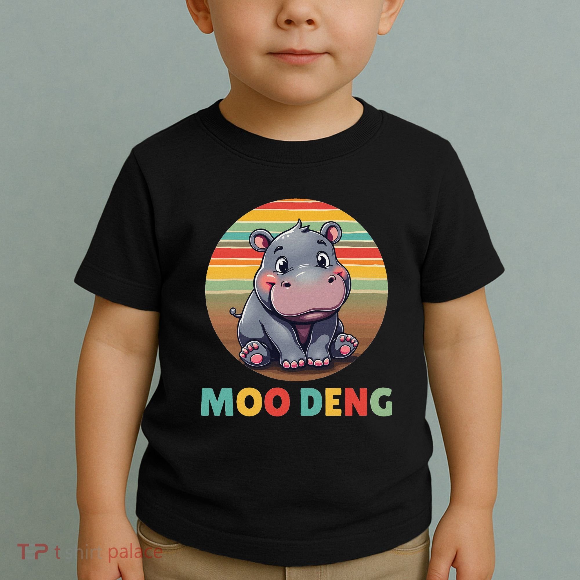 Moo Deng Funny Hippopotamus Apparel Baby Hippo Meme Toddler T-Shirt