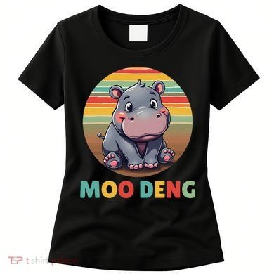 Moo Deng Funny Hippopotamus Apparel Baby Hippo Meme Women's T-Shirt