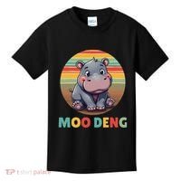 Moo Deng Funny Hippopotamus Apparel Baby Hippo Meme Kids T-Shirt thumb 0